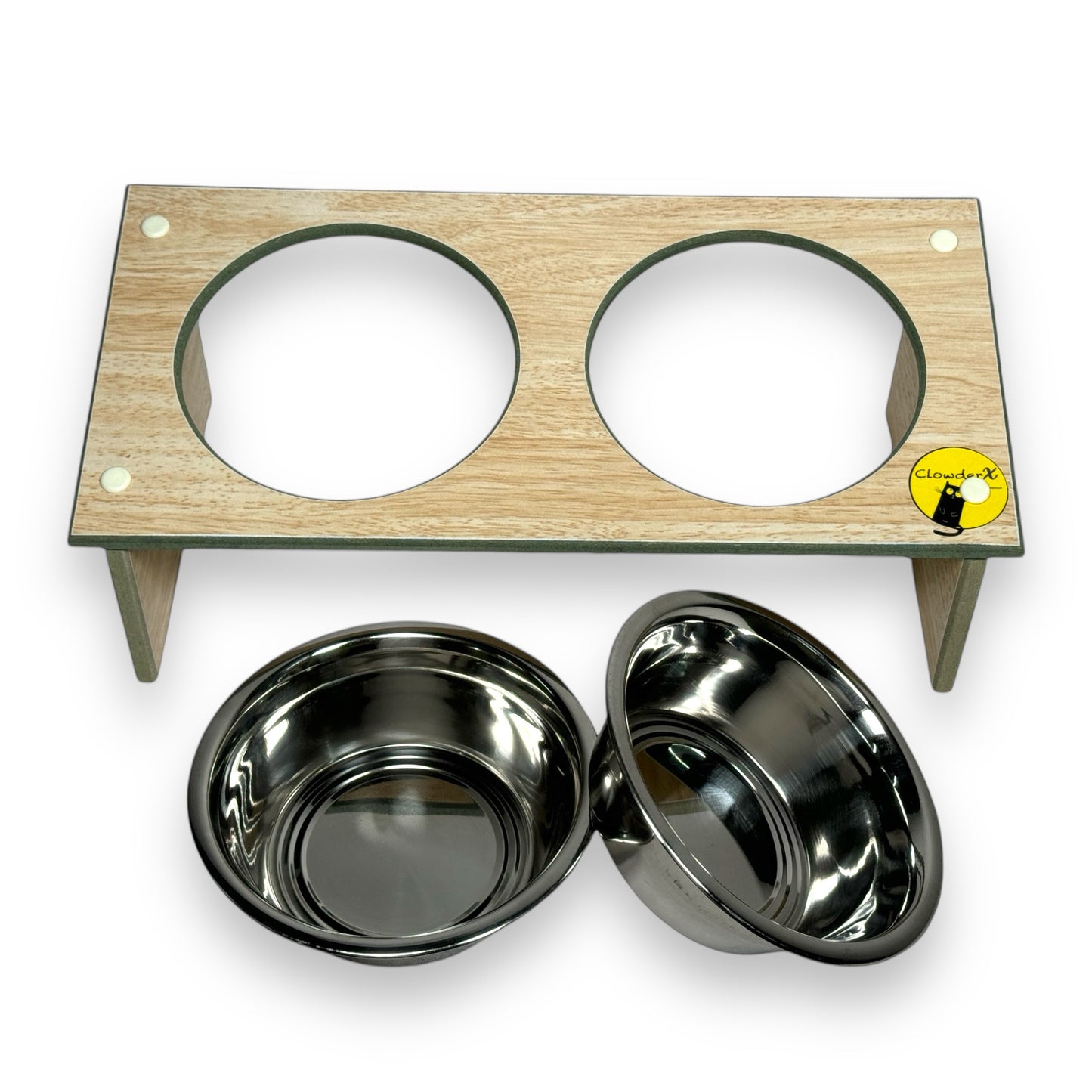 Basic Pet Feeding Bowls Stand - Double Bowls 2x500ml