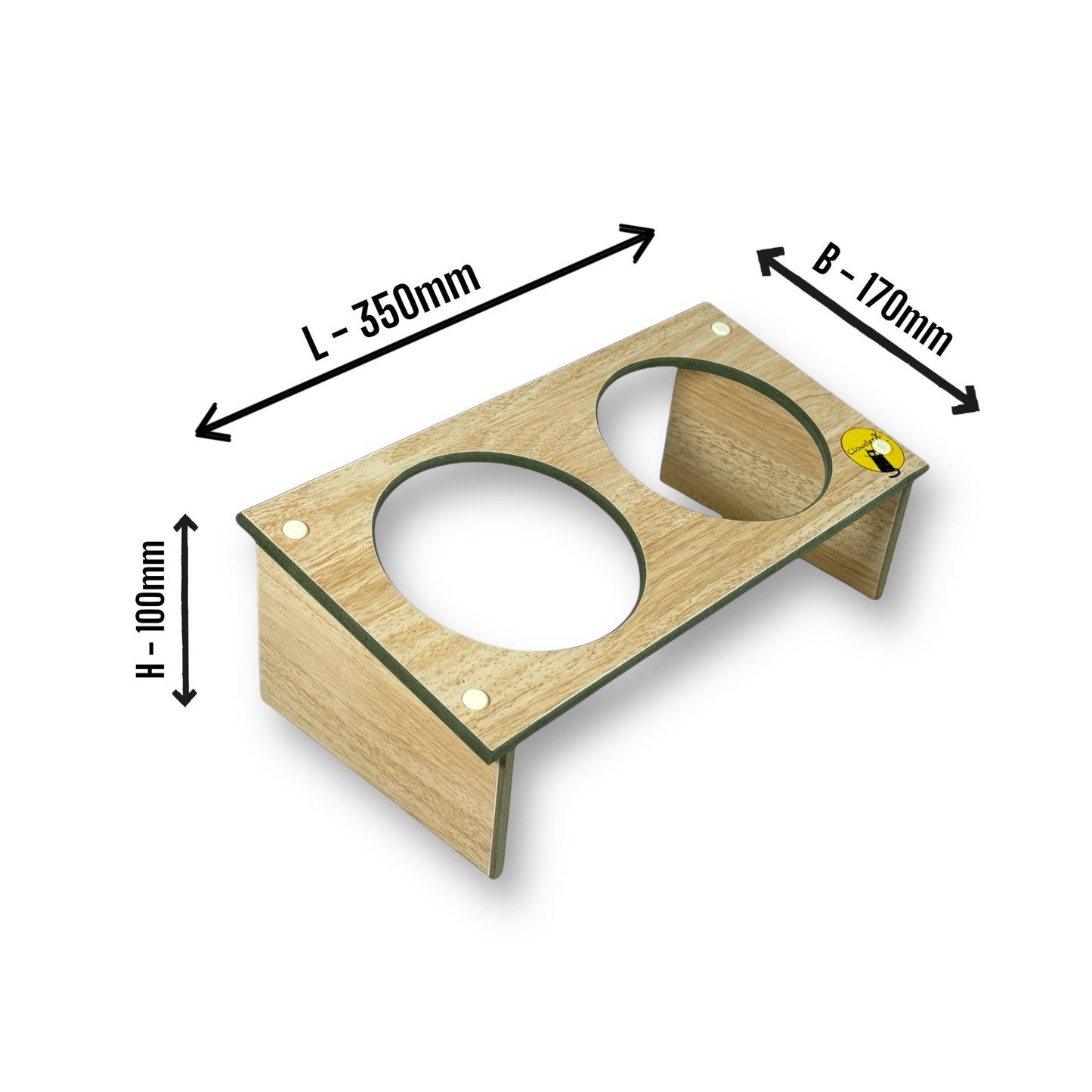 Basic Pet Feeding Bowls Stand - Double Bowls 2x500ml