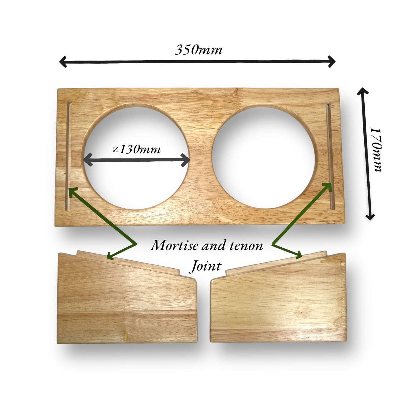 Premium Feeding Bowls Stand - Double 2 X 400 Ml