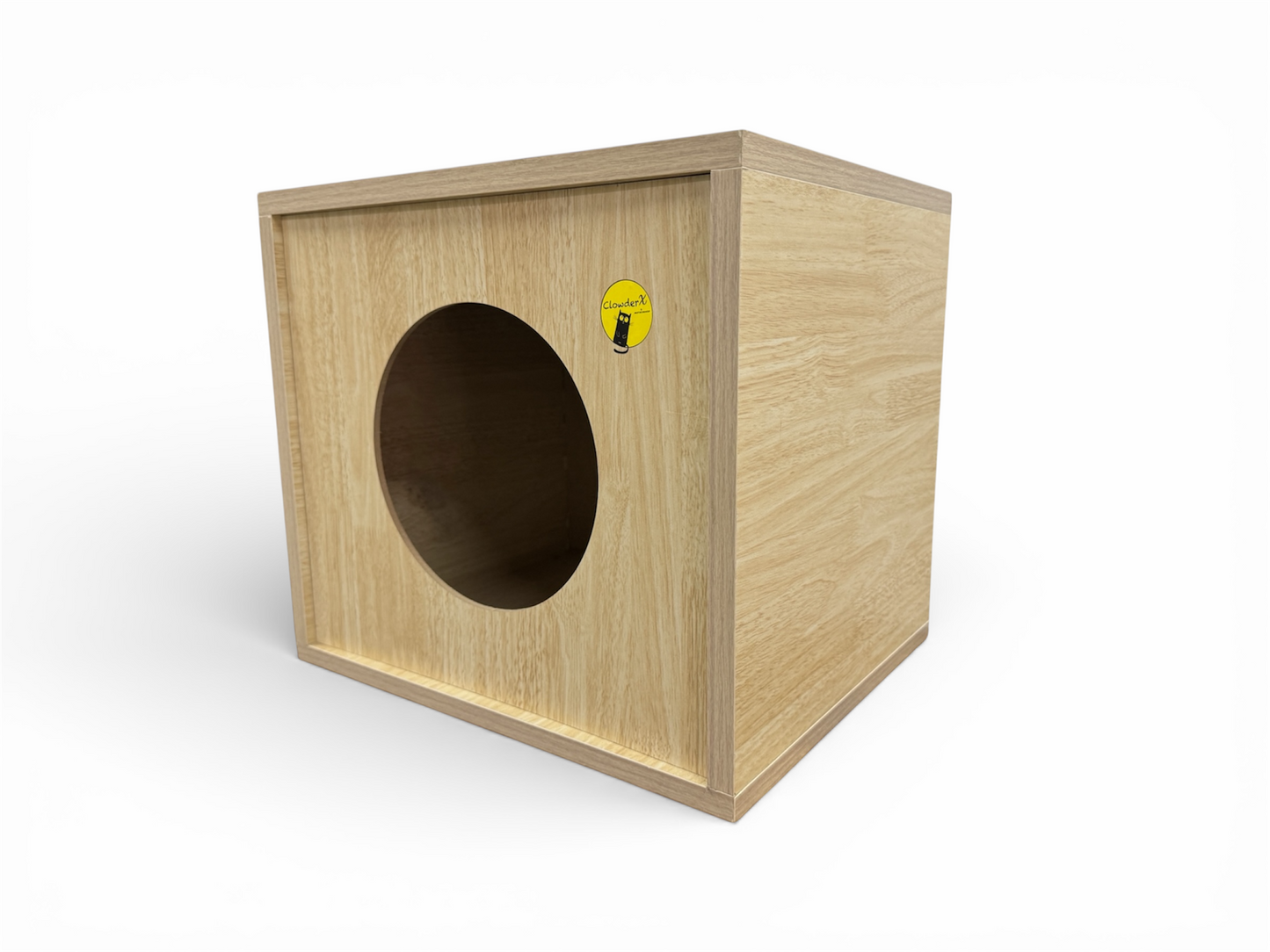 Wooden Mini Cat House | Cozy Enclosed Cat Bed & Hideout | Modern Cube Design